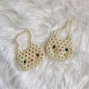 HANDMADE PEARL KITTY MINI PURSE ACCESSORY (PRICE FOR ONE)